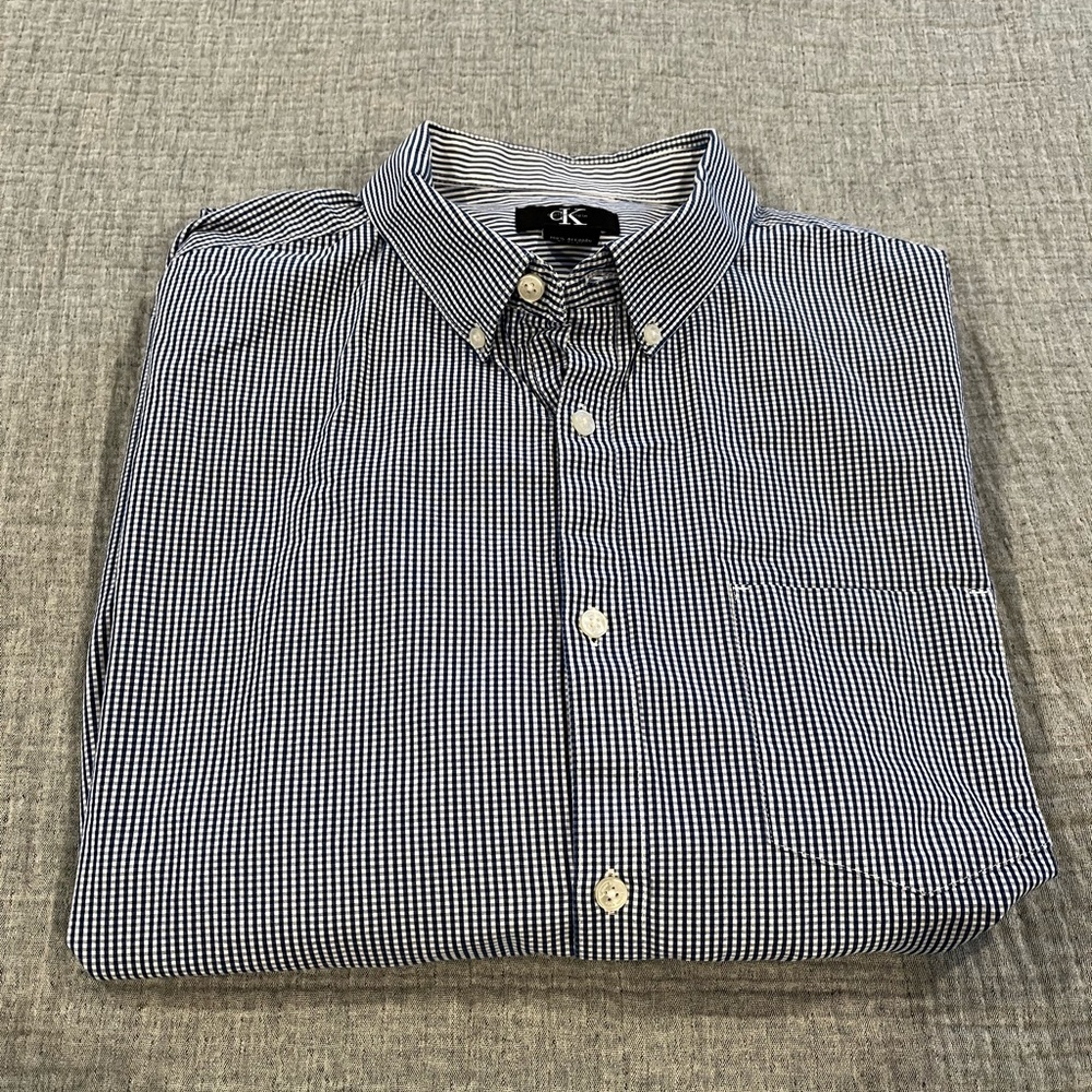 Blue and White Men’s Button Down